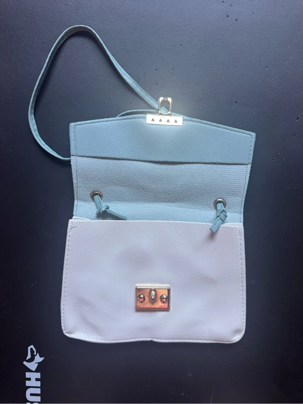 Hello Kitty Light Blue & White Kids Shoulder Bag with Pink Bow Accent